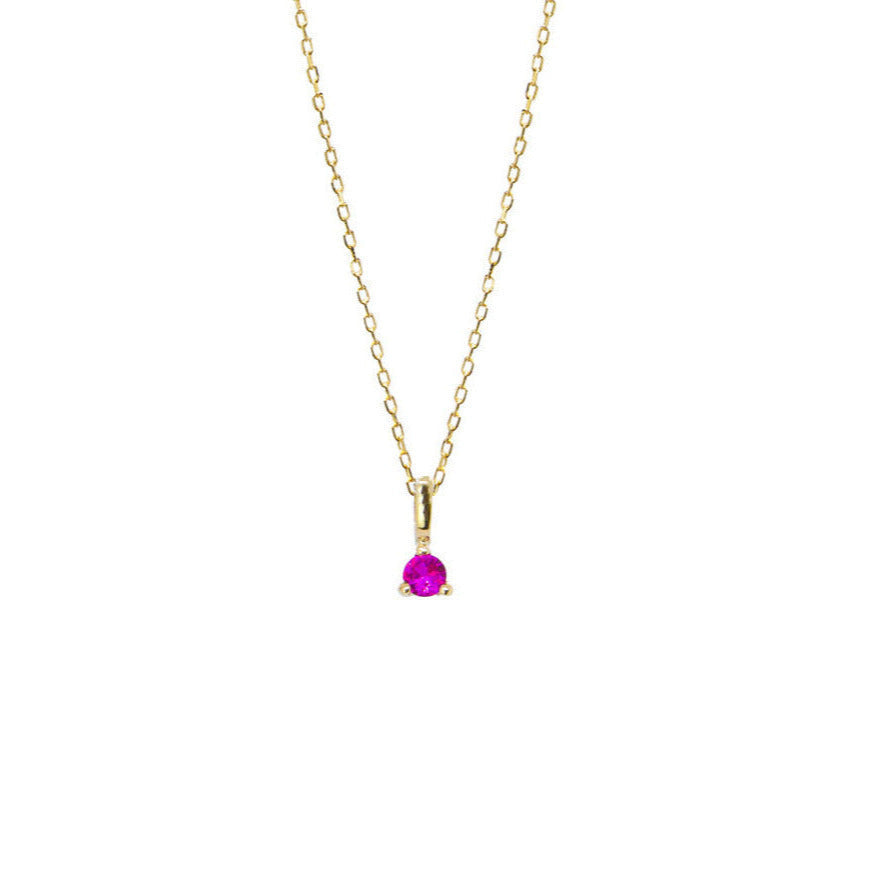 Collar de Oro con Circonita de Color de 3mm