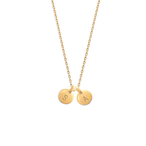 Collar Personalizado con 2 Medallas Pequeñas con Baño de Oro