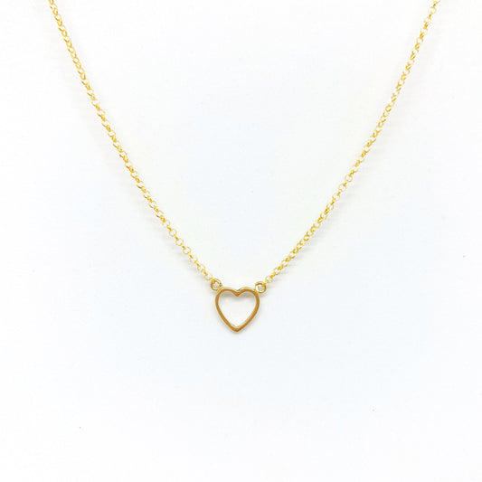 Collar Corazón silueta de Plata con Baño de Oro