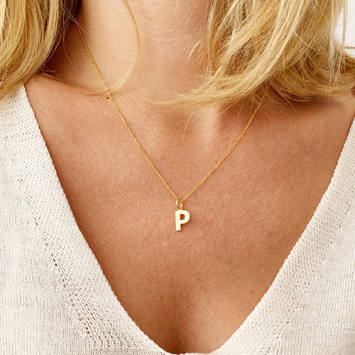 Collar personalizado con Colgante de Inicial de Plata con Baño de Oro