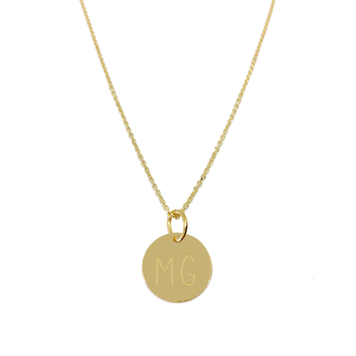 Collar Personalizado con Medalla Mediana con Baño de Oro Grabada