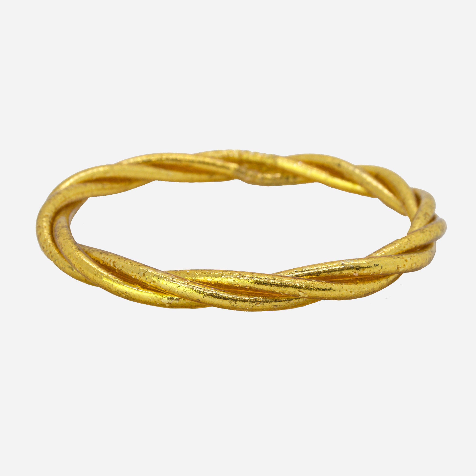 Pulsera Budista Pan de Oro Doble Enrollada