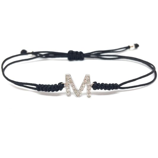 Pulsera Personalizada con Inicial de Plata y Circonitas