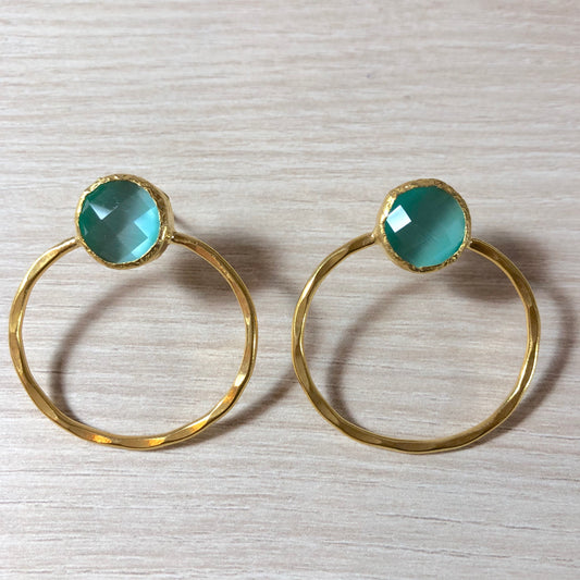 Pendientes Piedra Verde Agua