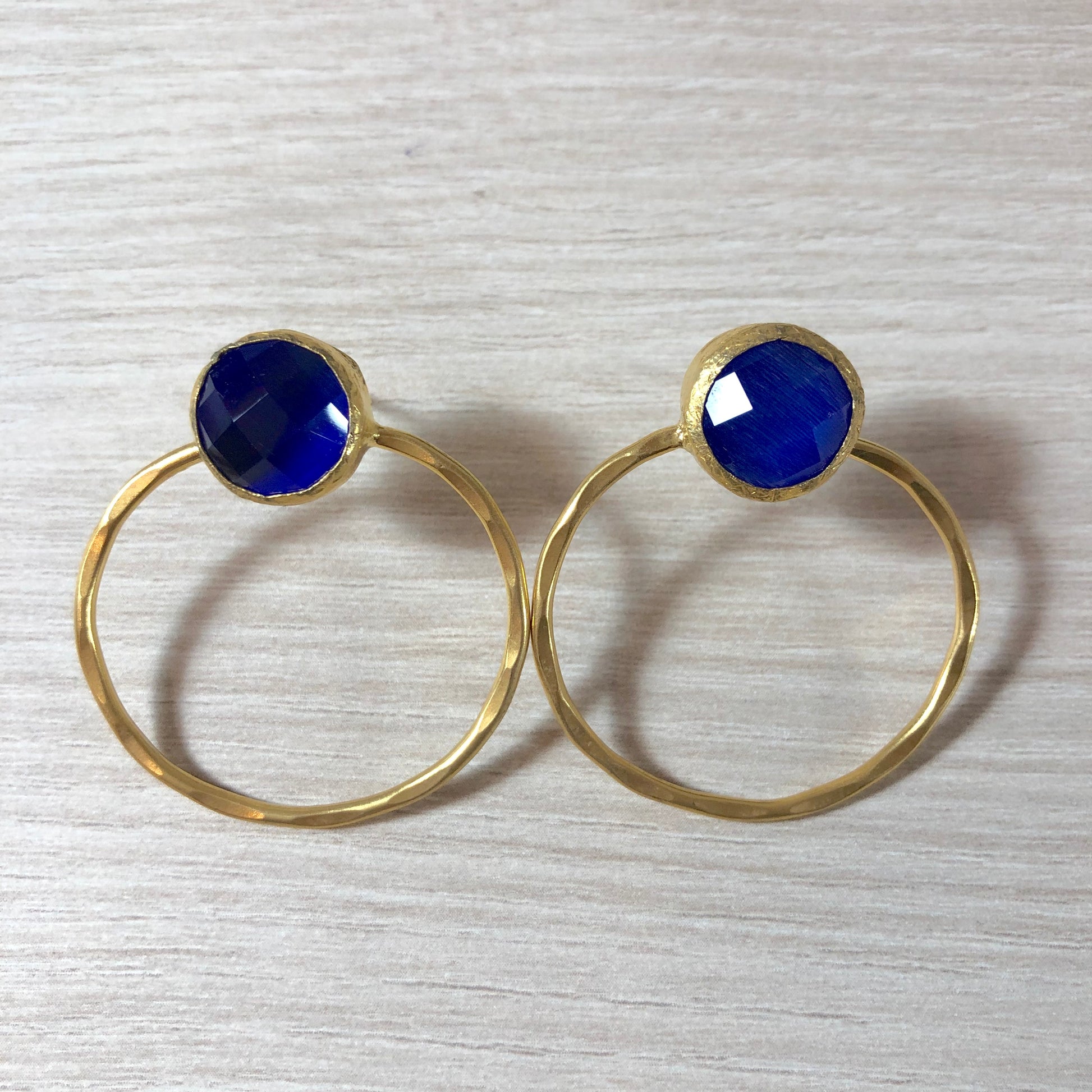 Pendientes Piedra Azulón y Aro