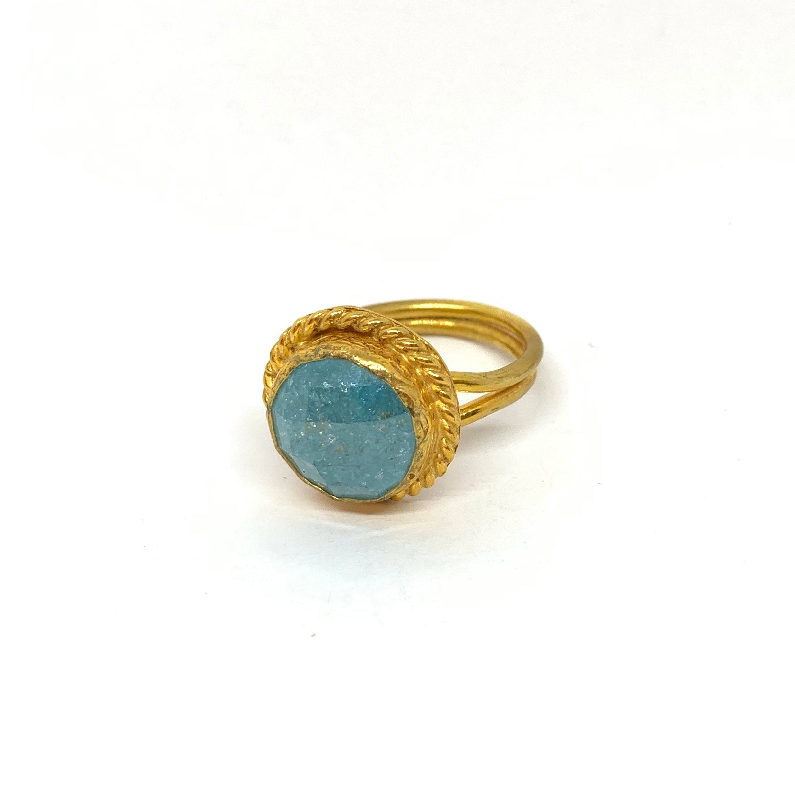 anillo circonita azul