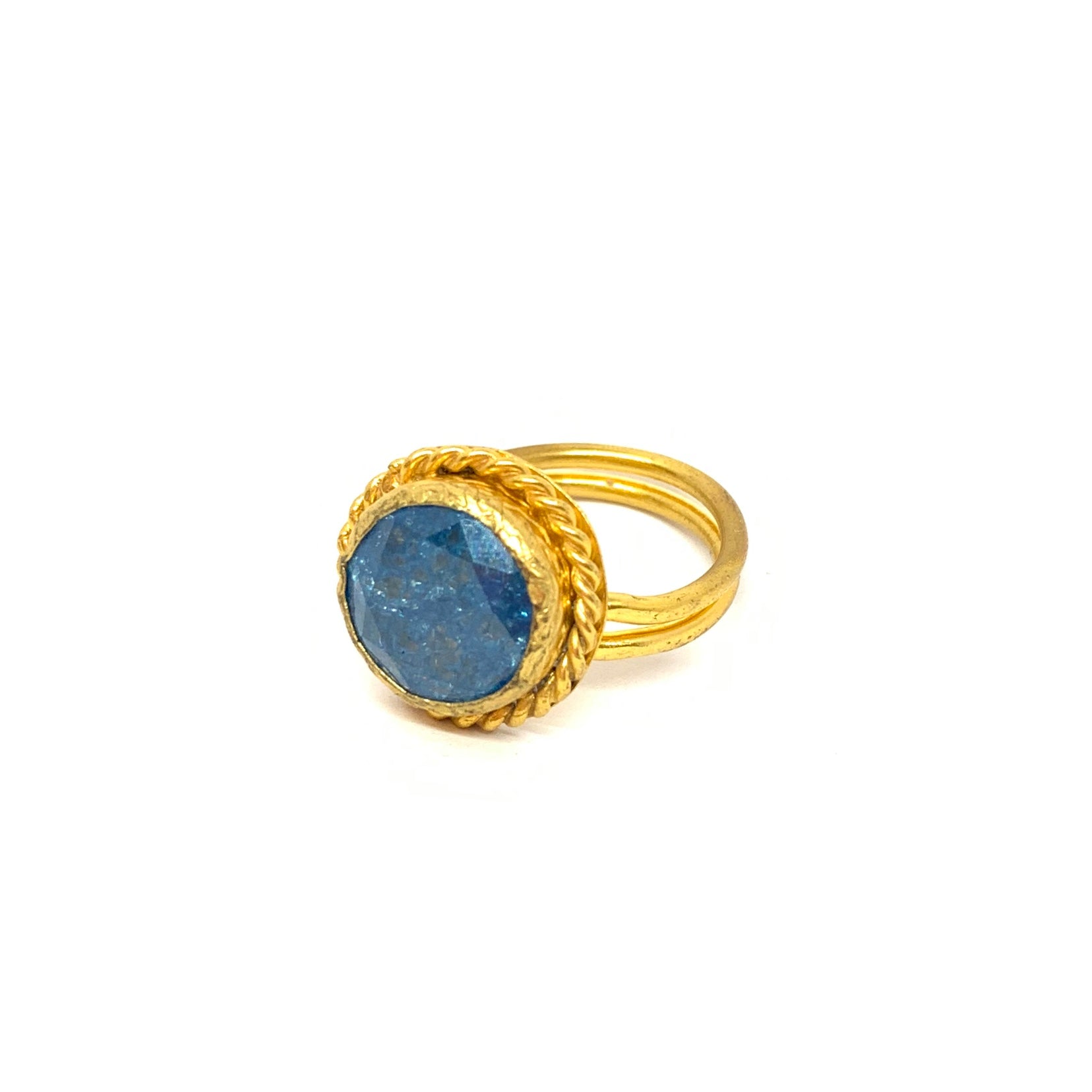 anillo circonita azul