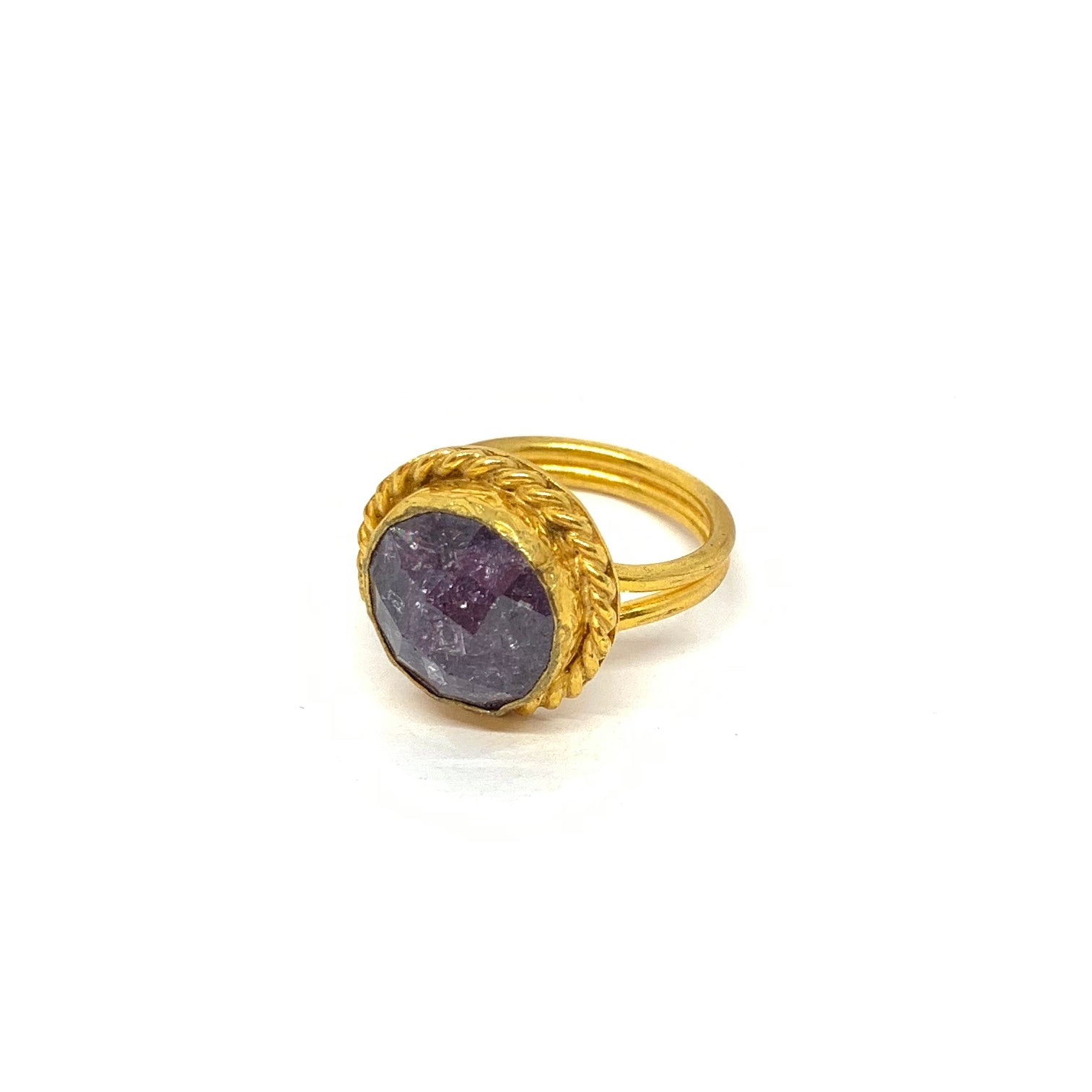 anillo circonita morado