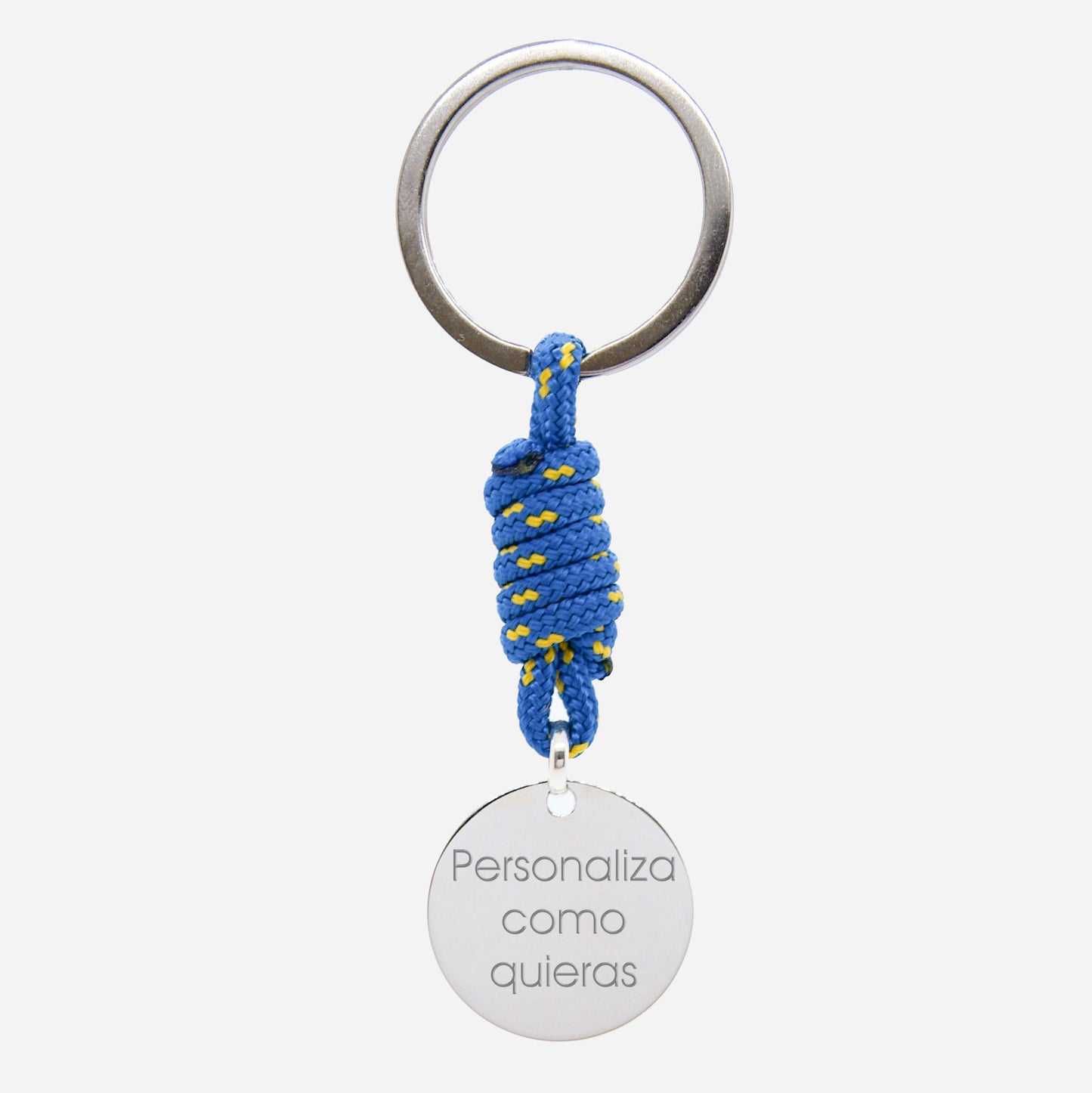 Llavero Personalizado de Plata y Cordón Náutico con grabado libre