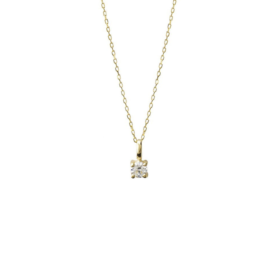 Collar de Oro mujer con Circonita 4mm