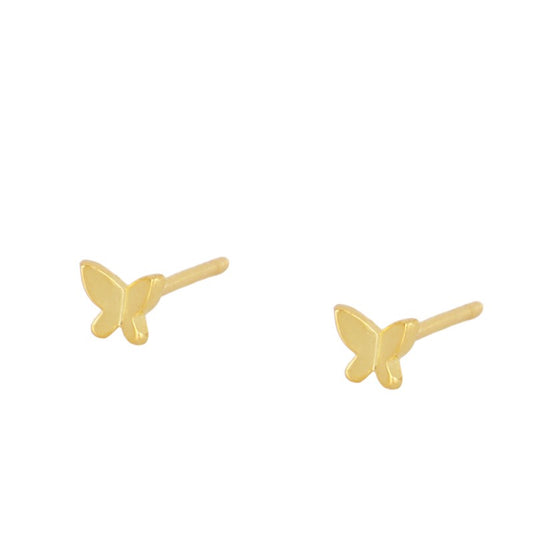 Pendiente Mini Mariposa de Plata con Baño de Oro (Unidad)
