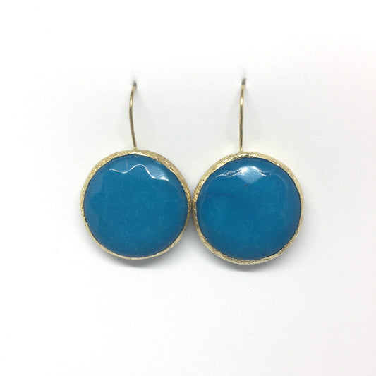 Pendientes con piedras colgantes de color azul