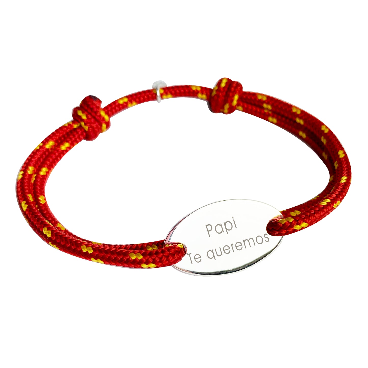 Pulsera Marinera Personalizada con Chapa de Plata para Hombre (Varios Colores)