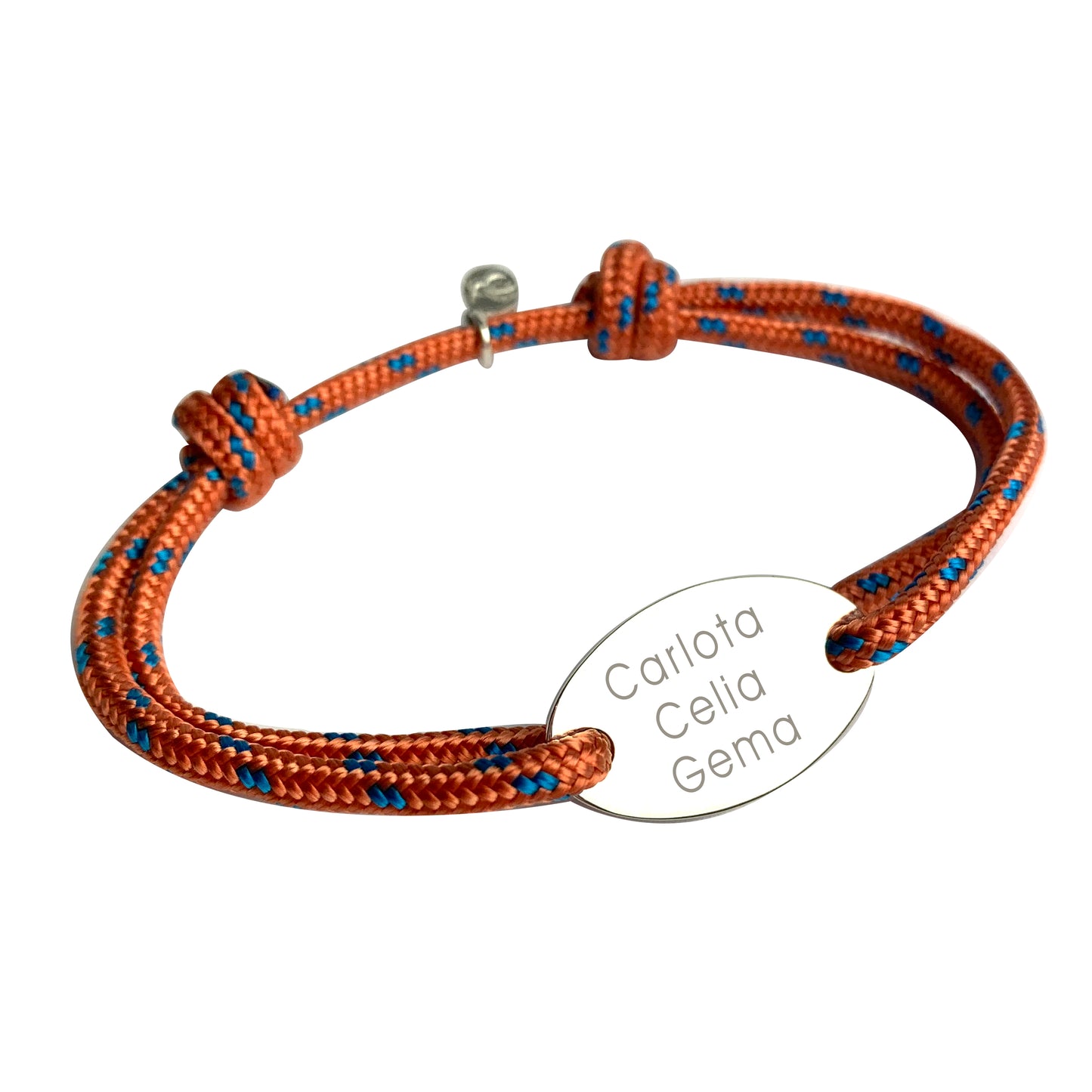 Pulsera Marinera Personalizada con Chapa de Plata para Hombre (Varios Colores)