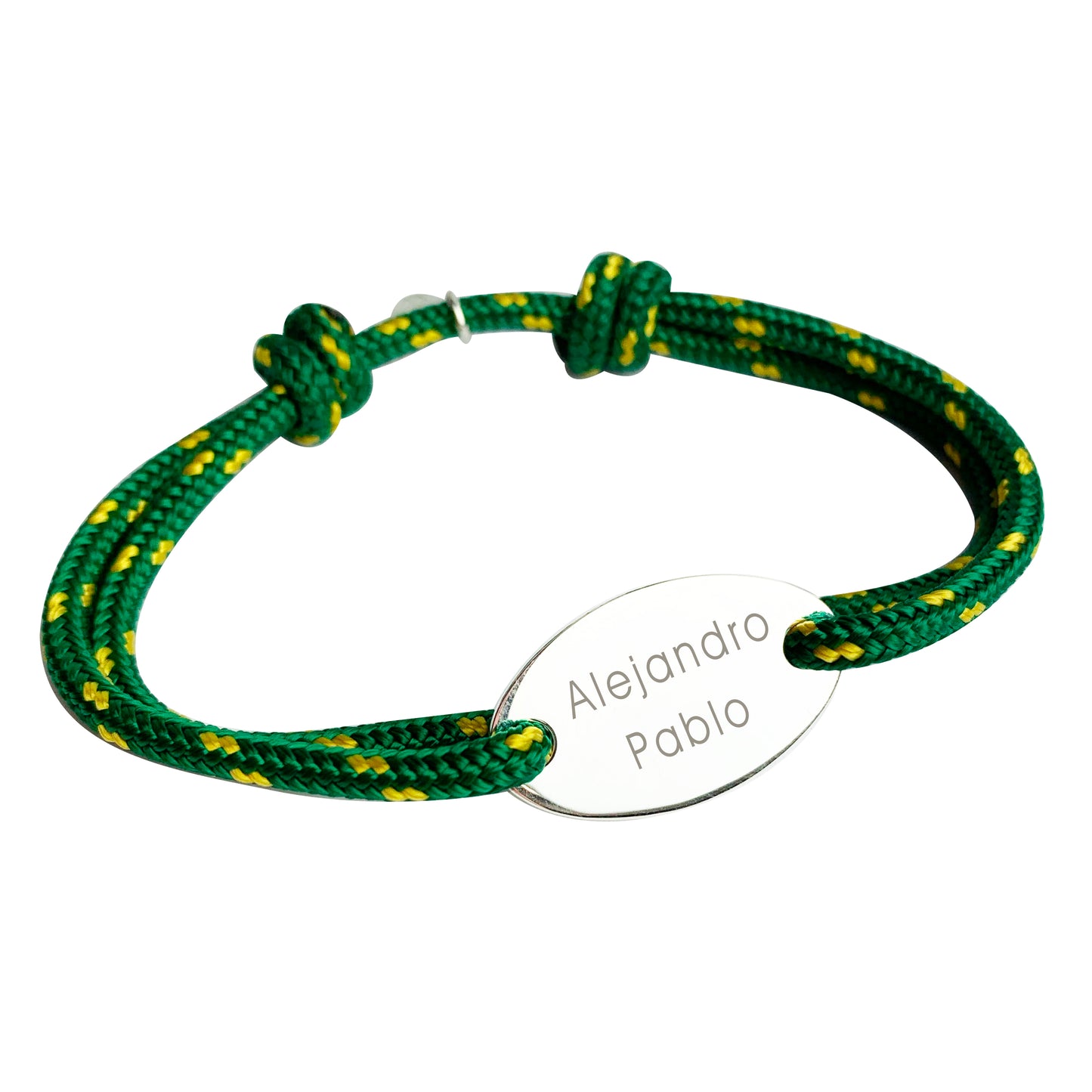 Pulsera Marinera Personalizada con Chapa de Plata para Hombre (Varios Colores)