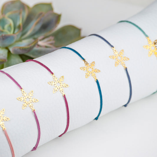 Pulsera Copo de Nieve de Plata con Baño de Oro