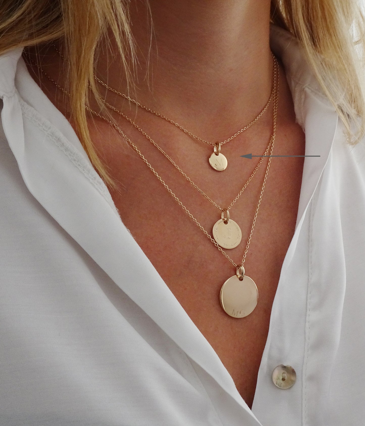 Collar Personalizado con Medalla Pequeña con Baño de Oro