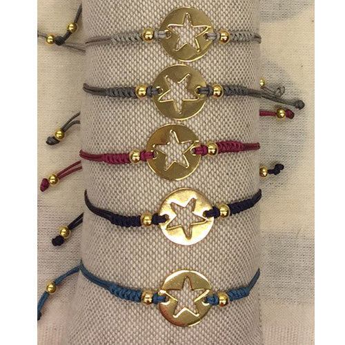 Pulsera Chapa Estrella Plata con Baño de Oro