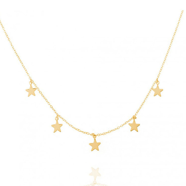 Collar con Estrellas de Plata con baño de Oro