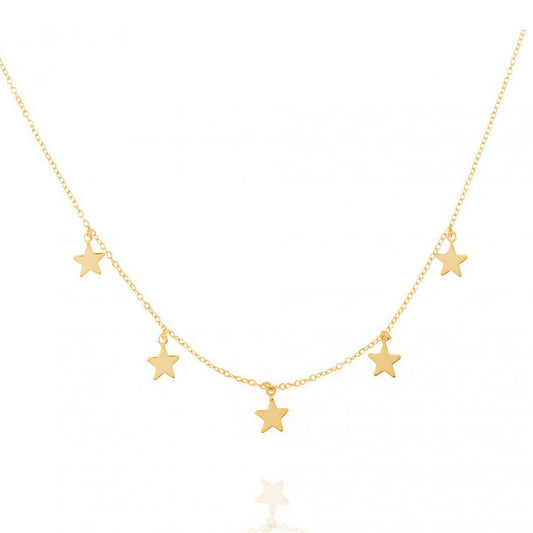 Collar con Estrellas de Plata con baño de Oro