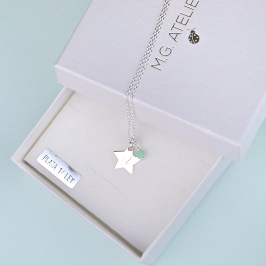 Collar Personalizado con Estrella de Plata y piedra