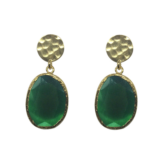 Pendientes Medianos Piedra colgante Verde