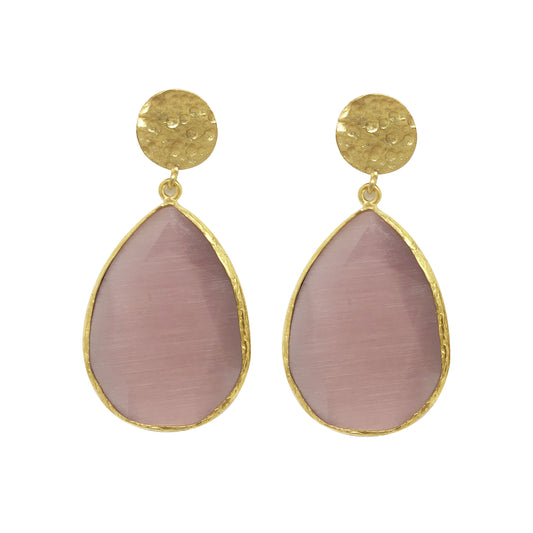 Pendientes Grandes Piedra colgante Malva