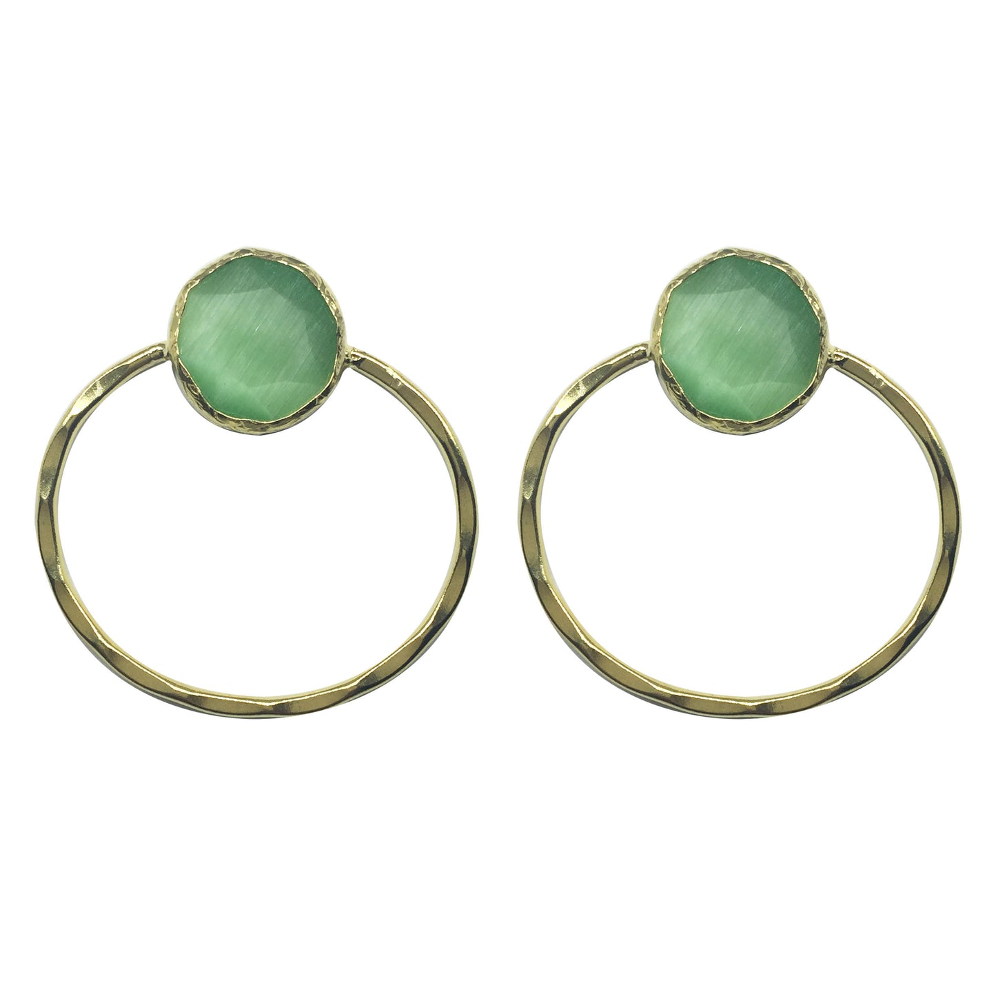 Pendientes Piedra Verde y Aro